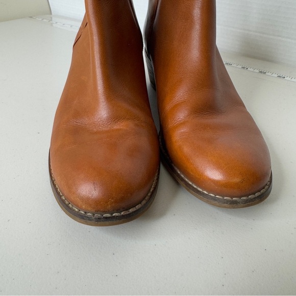 Cole Haan Cognac Leather Ankle Boots Block Heel, Chelsea Style Size 8 - Picture 4 of 13